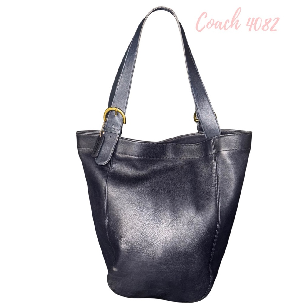 Coach Vintage Navy Leather XL Soho Duffle Tote style 4082 Hard to Find!!!